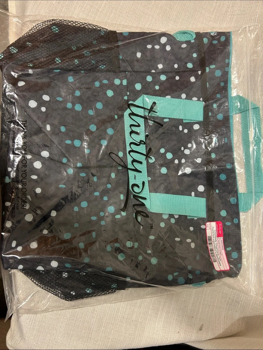 Thirty-One Crossbody Organizing Tote Cool Confetti NEW